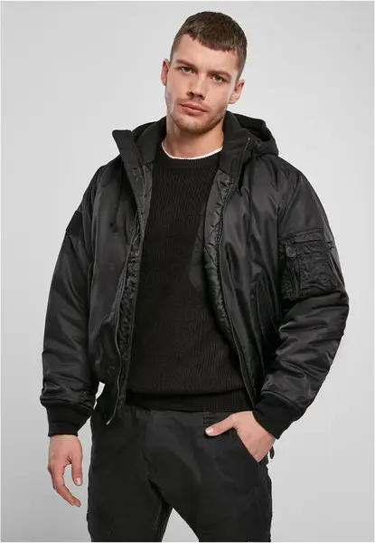 Bomber jacket with hood MA1 black