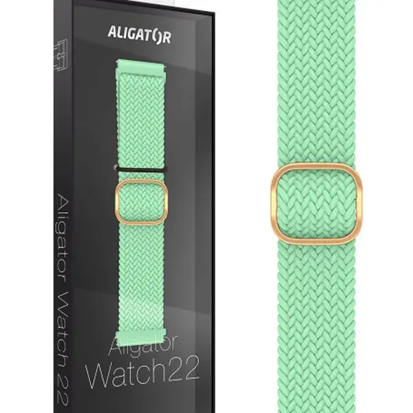 Textilní řemínek ALIGATOR 22mm, tyrkysová