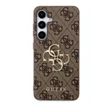 Zadní kryt Guess PU 4G Metal Logo pro  Samsung Galaxy S24, hnědá