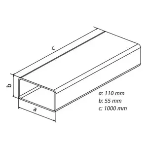 Kanál plochý V, 110 x 55 x 1000 mm 0632