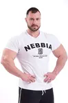 Nebbia Hardcore tričko s výšivkou 396, bílá, L