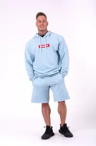 Nebbia Red Label mikina s kapucou 149, M, světle modrá