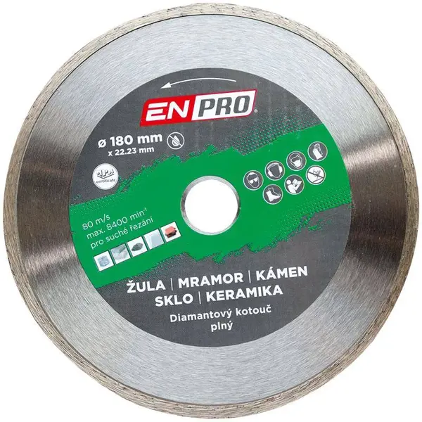 Kotouč diamantový plný Ø 180 x 1.6 x 22.3 mm, ENPRO