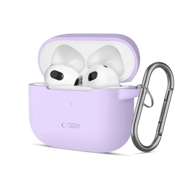 Tech-Protect Silikonové pouzdro, Apple AirPods 3, fialové