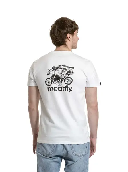 Meatfly pánské tričko Keke Moto White | Bílá | Velikost XXXL | 100% bavlna