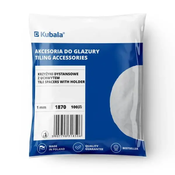Křížky distanční plastové s držákem, 1 mm,100 ks