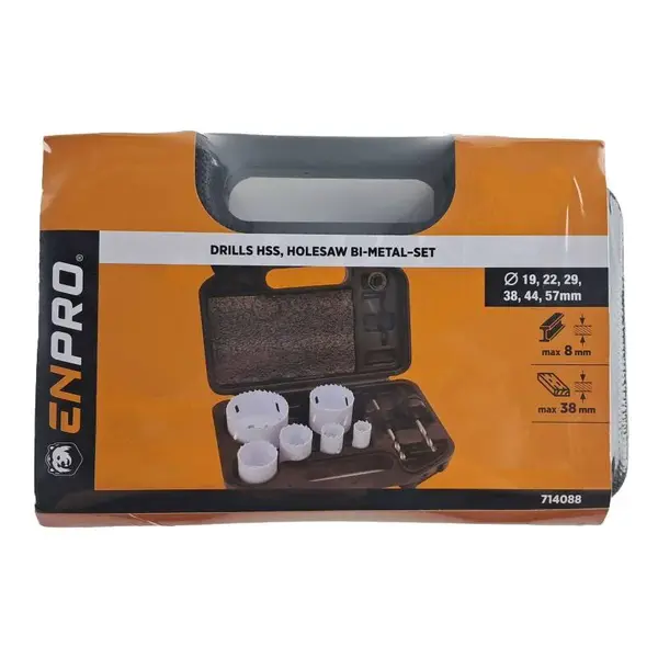 Vrtáky korunkové BI-METALL, set 9 ks, ENPRO