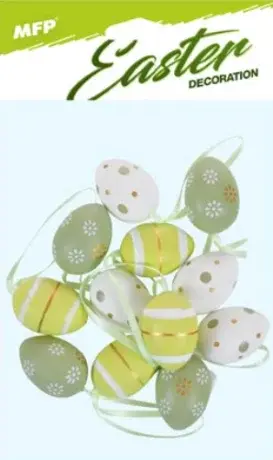 Vajíčka plast 4cm/12ks mix S190099-GRE