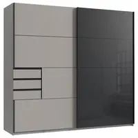 Carryhome SKŘÍŇ S POSOUVACÍMI DVEŘMI, barvy grafitu, černá, Sahara, 225/208/64 cm