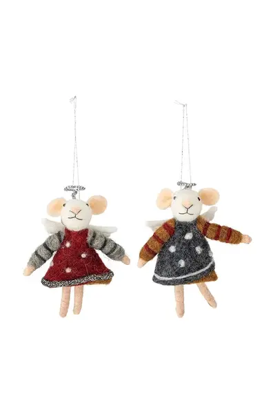 Závěsná vánoční dekorace Bloomingville Peo Ornament 9 x 13,5 x 5 cm 2-pack více barev