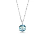 Náhrdelník z bieleho zlata s okrúhlym swiss topásom KLENOTA