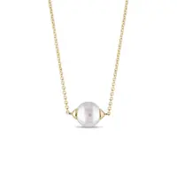 Náhrdelník zo žltého 14 kt zlata so sladkovodnou perlou KLENOTA