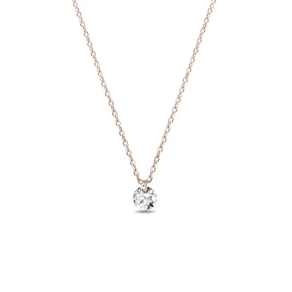 Náhrdelník z růžového zlata s laboratorním diamantem KLENOTA