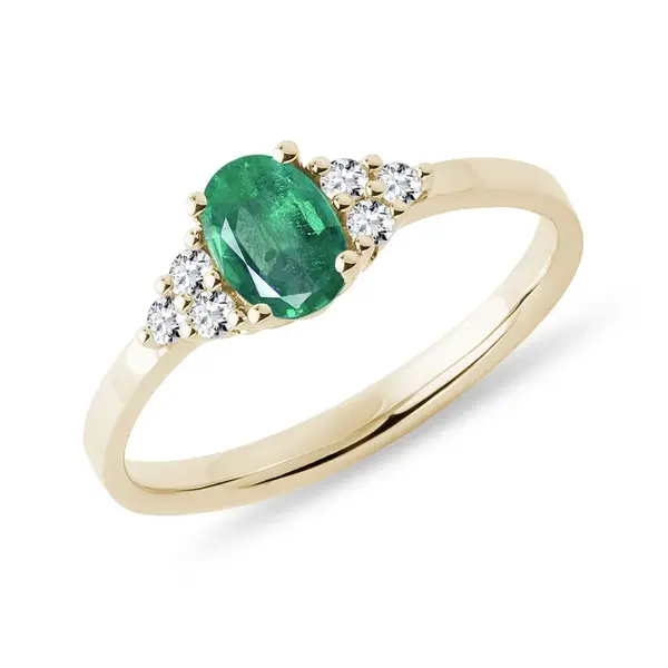 Zlatý prsten se smaragdem KLENOTA