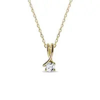 Zlatý náhrdelník stužka s briliantem KLENOTA