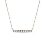 Náhrdelník s diamantovou tyčinkou v růžovém zlatě KLENOTA