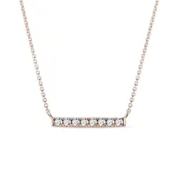 Náhrdelník s diamantovou tyčinkou v růžovém zlatě KLENOTA
