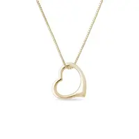 Přívěsek ve tvaru srdíčka ve žlutém zlatě KLENOTA