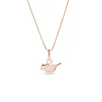 Náhrdelník ptáček z růžového zlata KLENOTA