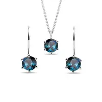 Souprava šperků s London topazy v bílém zlatě KLENOTA