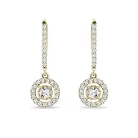 Briliantové náušnice ve žlutém 14k zlatě KLENOTA