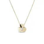 Zlatý náhrdelník trojlístok s diamantom KLENOTA