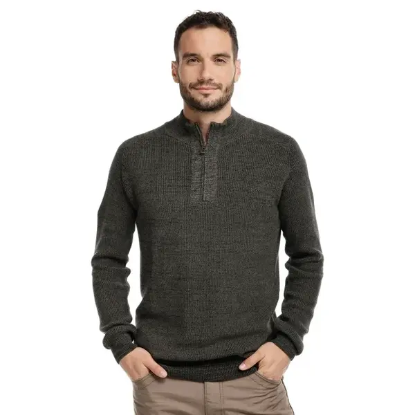 Bushman Pánský svetr Sakari tmavá khaki XXXXL