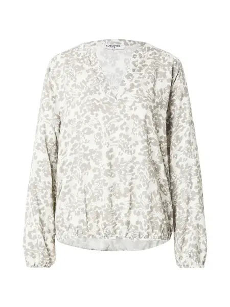 Sublevel Blúzka  svetlobéžová / tmavošedá