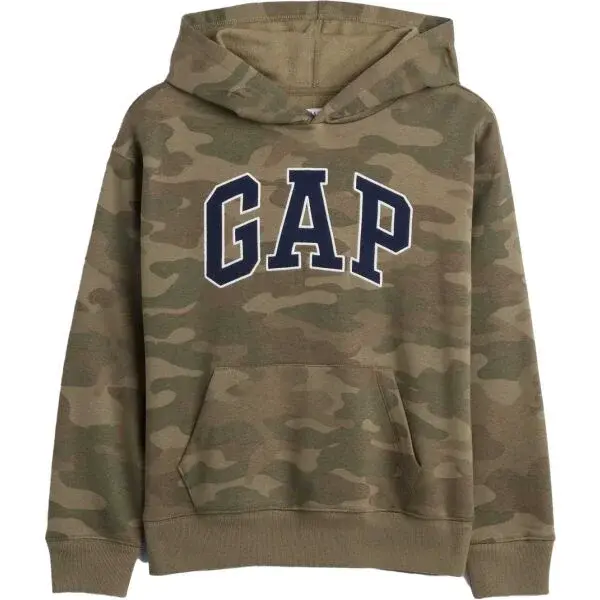 GAP V-FA FASH LOGO PO CAMO Detská mikina, khaki, veľkosť