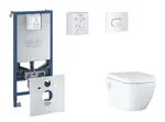 Grohe Rapid SLX - Set predstenovej inštalácie, klozetu, dosky SoftClose a tlačidla Arena Cosmopolitan, alpská biela SANI11BB3112