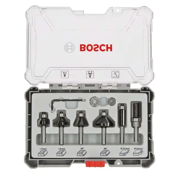 Bosch Príslušenstvo - 6-dielna súprava frézovacích bitov 2607017468
