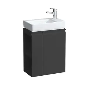 Laufen Pro S - Umývadlová skrinka s dvierkami a bočnou policou vľavo, 47x28x61 cm, grafit mat H4830020954801