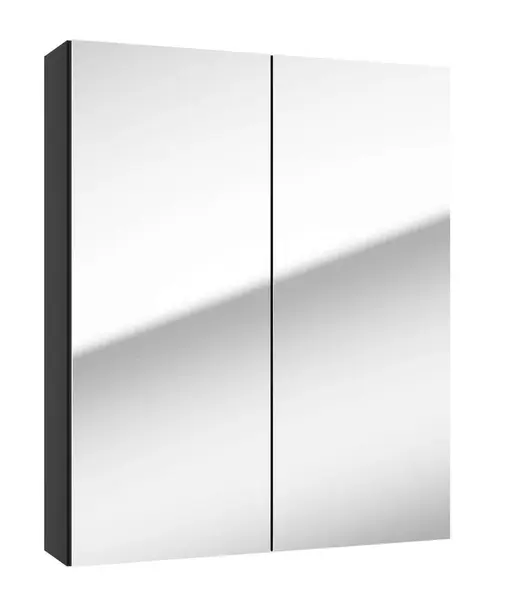 kielle Vega - Zrcadlová skříňka, 60x73x15 cm, matná černá 50118604