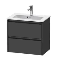 Duravit Ketho.2 - Umývadlová skrinka, 55x61x39 cm, 2 zásuvky, grafit mat K25255049490000