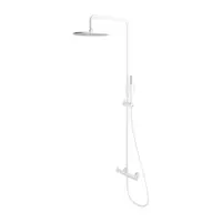 OMNIRES Y - Sprchový set s batériou, priemer 25 cm, matná biela Y1244MWM