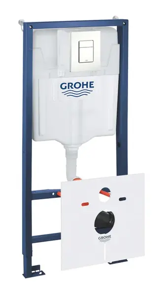 Grohe Rapid SL - Předstěnová instalace s nádržkou pro závěsné WC, souprava Fresh a tlačítko Skate Cosmopolitan, alpská bílá 39448000