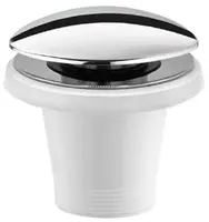 Polysan Příslušenství - Vanová odtoková souprava pro vany bez přepadu, Click-Clack, chrom 71704