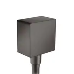Hansgrohe Fixfit - Prípojka hadice Square so spätným ventilom, kefovaný čierny chróm 26455340