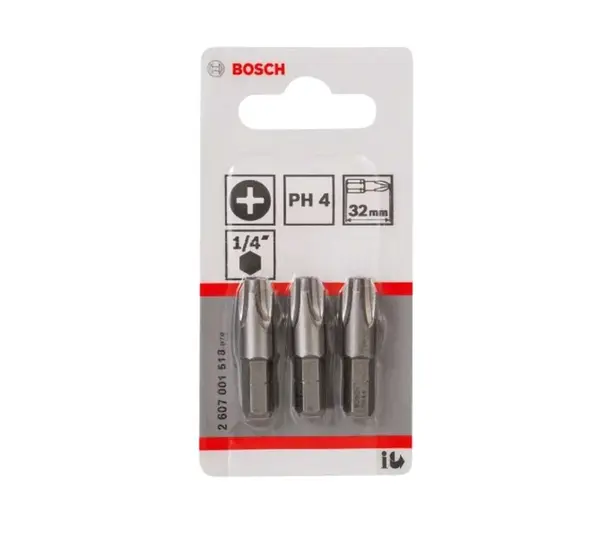Bosch Příslušenství - Sada bitů PH4, délka 32 mm, 3 ks 2607001518