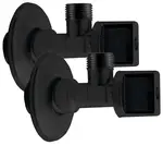 Aqualine Rohové ventily - Súprava rohových ventilov, matná čierna 5306B