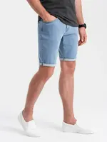 Ombre Men's denim shorts with rolled up legs - blue