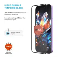 Ultra odolné tvrzené sklo FIXED Armor s Anti-dust aplikátorem a AR vrstvou pro Apple iPhone 15/16, černá
