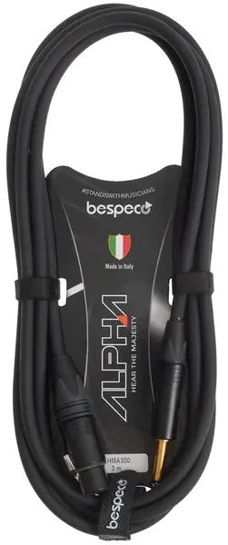 Bespeco Alpha Microphone Cable Neutrik XLR F - Jack 3 m