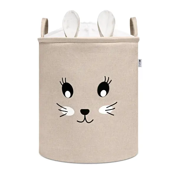 Sipo XL Kôš na hračky so šnúrkou, skladací, bavlna / 63 l, Rabbit