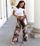 Gemre Black wide-leg floral pants Cosimo