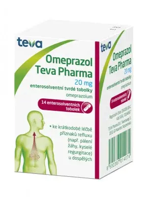Omeprazol Teva Pharma, 20mg, 14 enterosolventních tvrdých tobolek