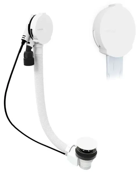 Polysan - Vaňová odtoková a prepadová súprava s napúšťaním, dĺžka 60 cm, biela 71851.10