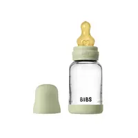 BIBS antikoliková sklenená fľaša s kaučukovým cumlíkom 120ml - Sage