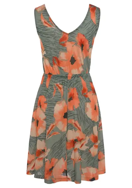 LASCANA Letné šaty  nefritová / oranžová / marhuľová