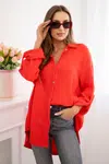 Kesi Włoski Bavlněná mušelínová košile Plus Size červený